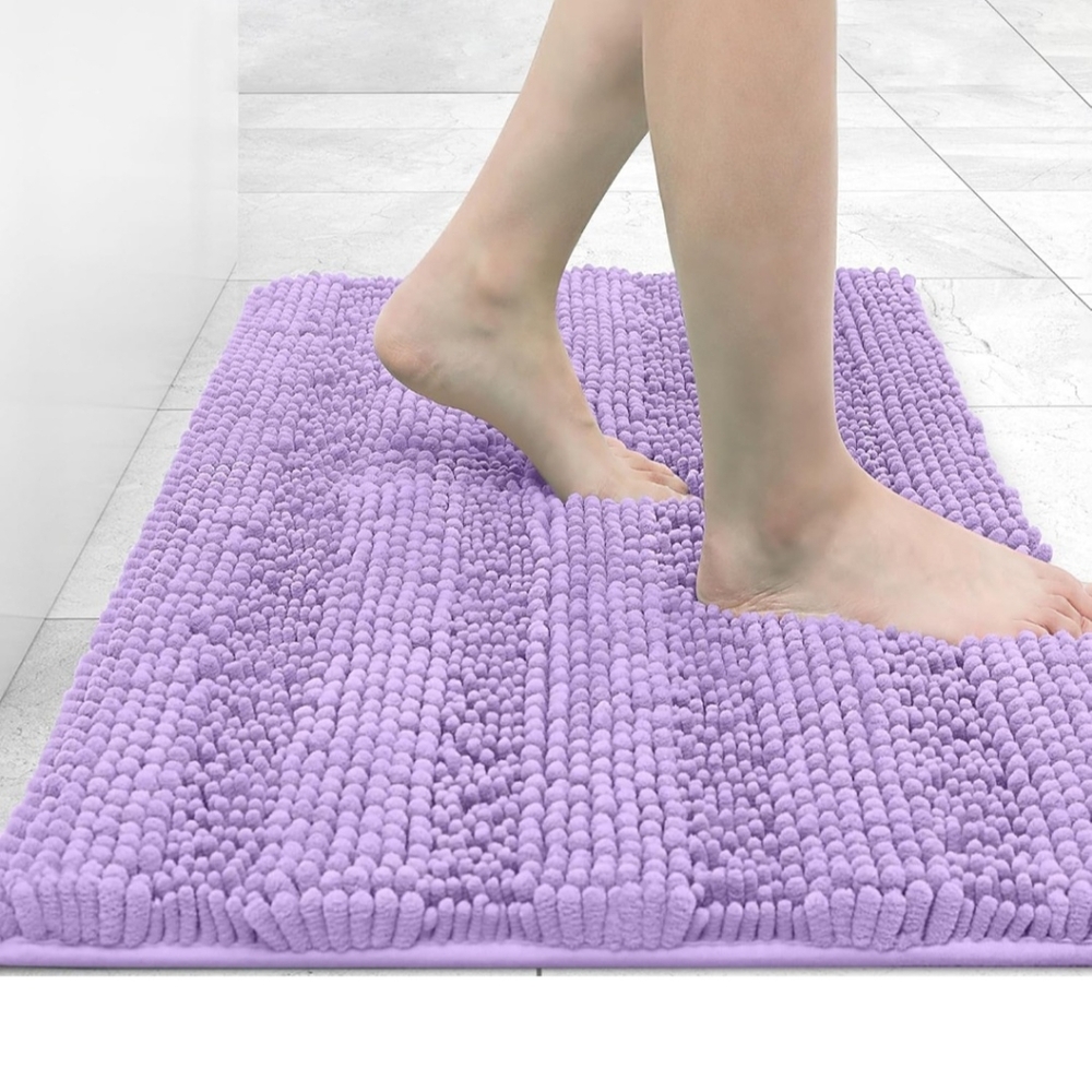 30x20 Extra Thick Absorbent Non-Slip Soft Plush Shaggy Bath Rug Purple